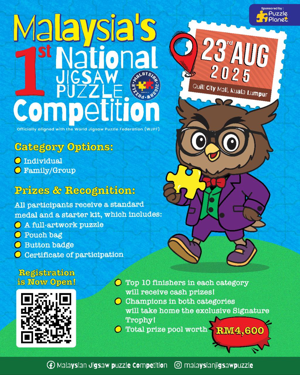 Malaysia&rsquo;s 1st National Jigsaw Puzzle Competition &mdash; 23 August 2025, Quill City Mall Kuala Lumpur