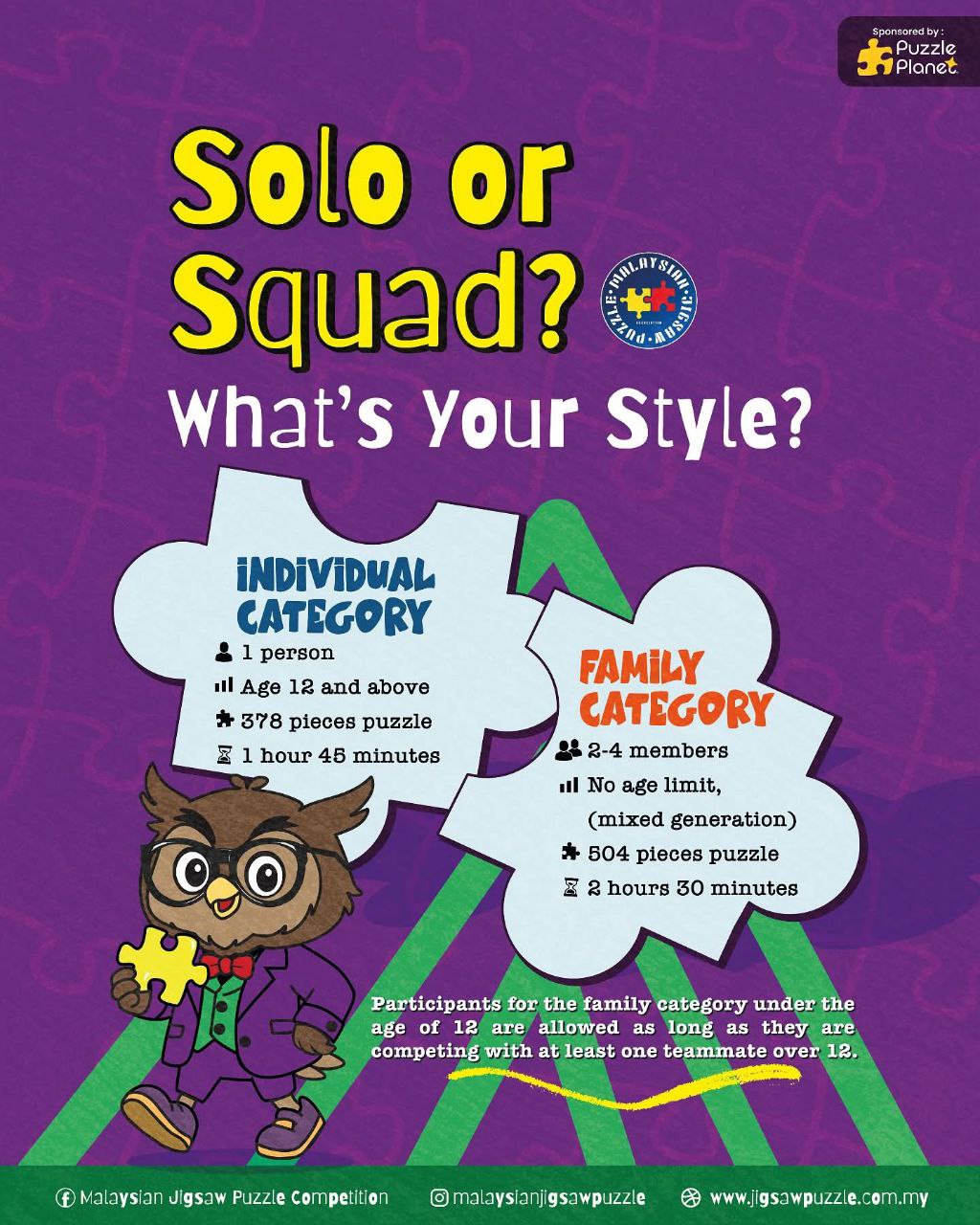 Solo or Squad &mdash; Individual and Family category rules