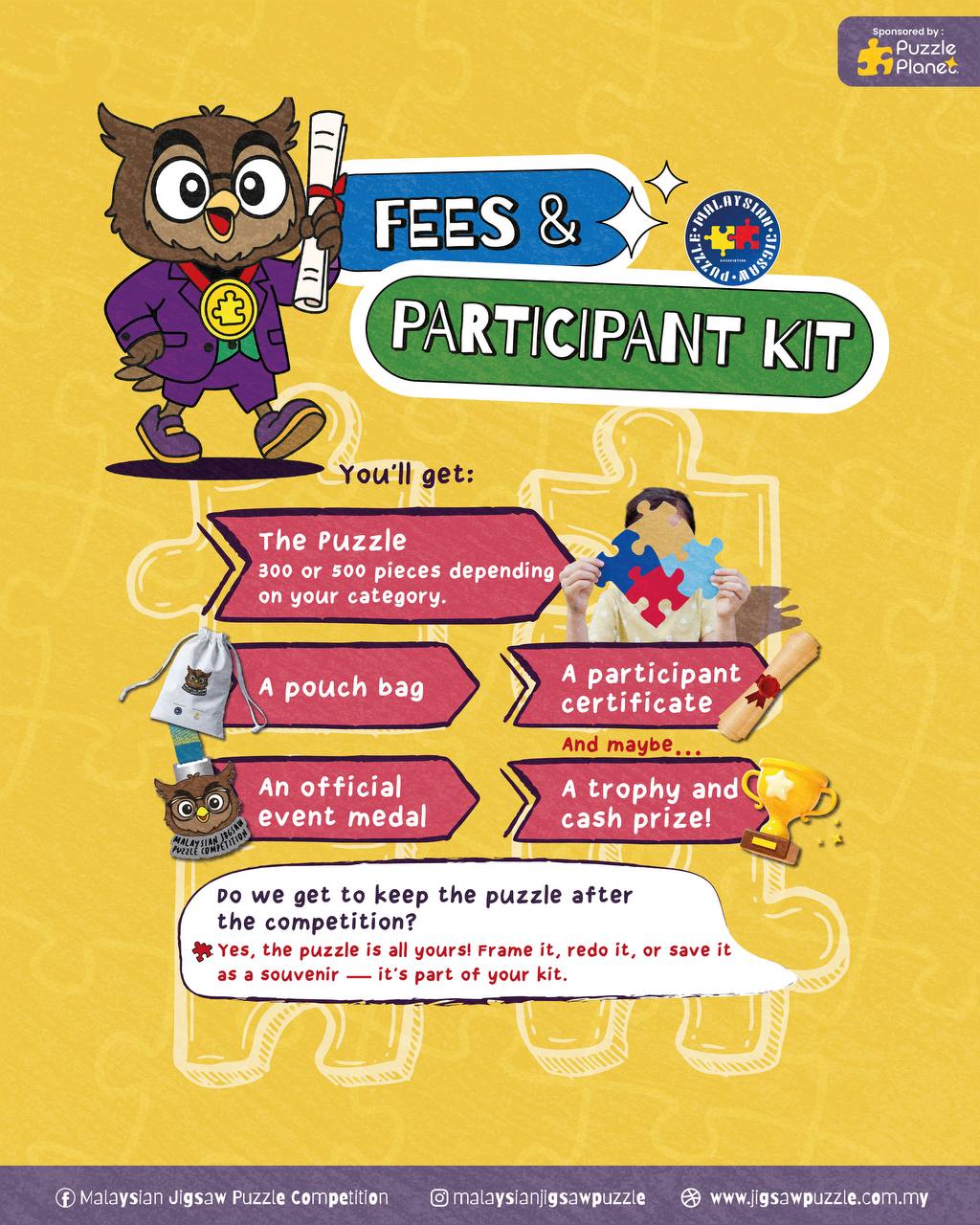 Fees & Participant Kit &mdash; what every participant receives